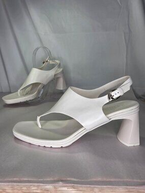 Naturalizer Navi Square Toe Dress Sandals - Warm White
